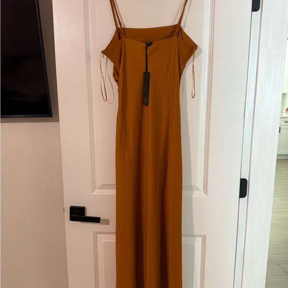 Elegant burnt orange Spaghetti Strap Dress - Picture 2 of 3